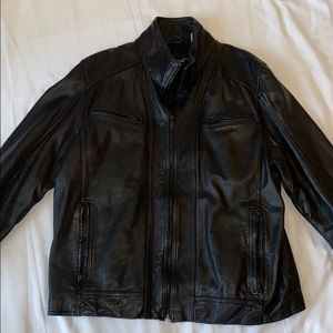 Men’s Black Rivet Leather Jacket XL